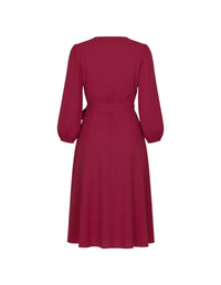 Red dress with long sleeves on a white background