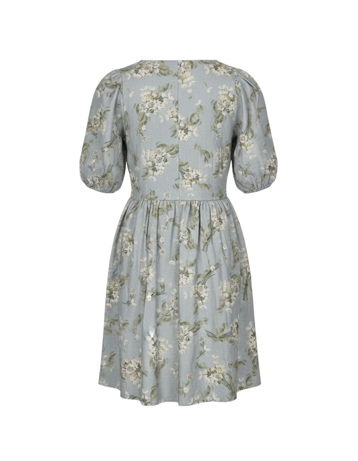 Light blue floral dress on a white background