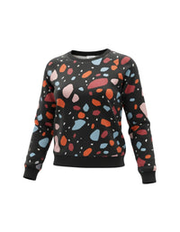 Sweatshirt with colorful abstract pattern on a black background