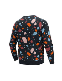Sweatshirt with colorful abstract pattern on a black background