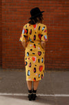 Annie Dress Mustard Sauros in Cotton