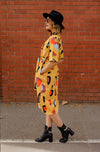 Annie Dress Mustard Sauros in Cotton