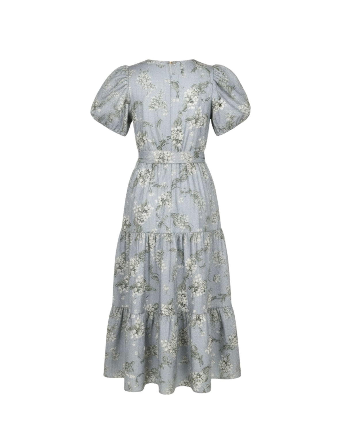 Light blue floral dress on a white background