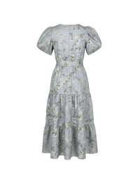 Light blue floral dress on a white background