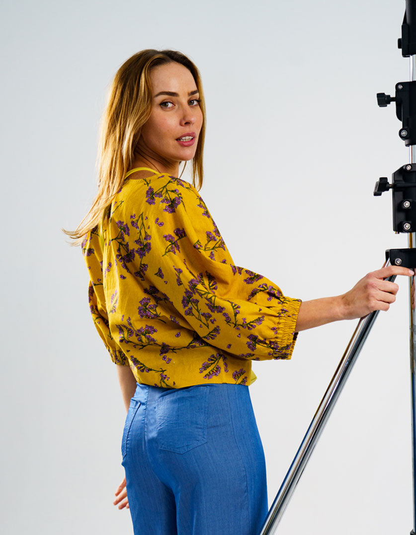 mustard batwing top