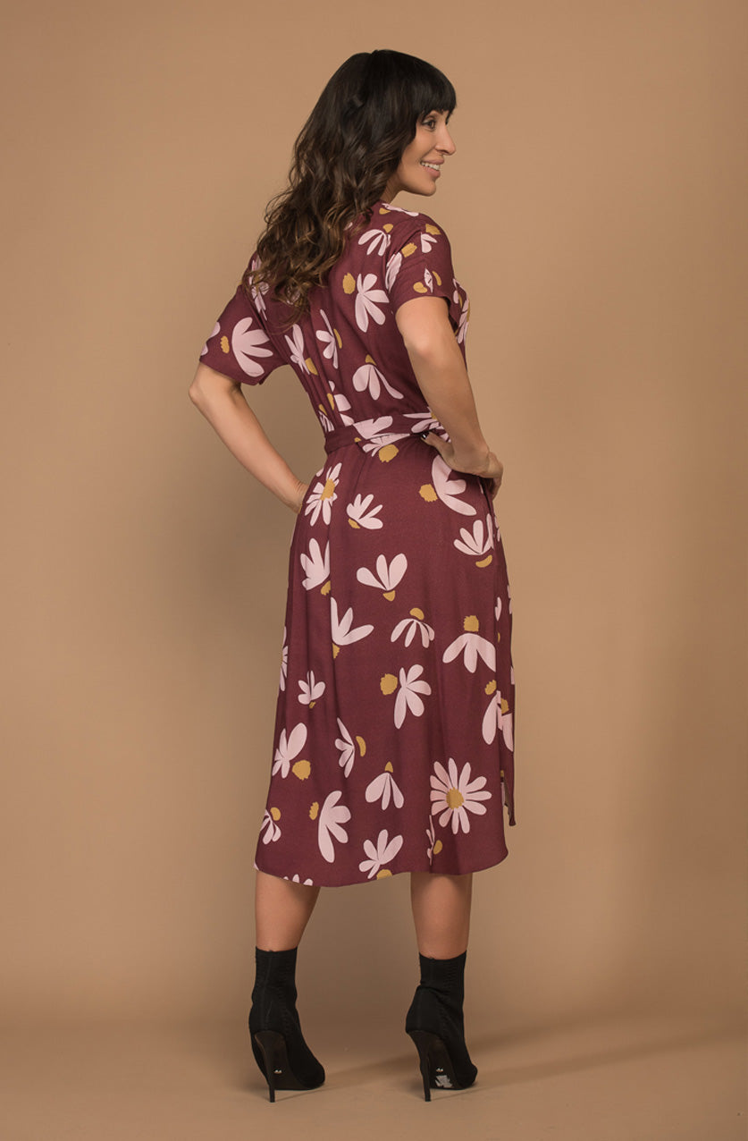 Annie Dress - Maroon Daisy - DEVOI