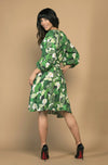 DEVOI wrap dress printed Calla Lillies green.