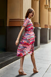 DEVOI printed Anna dress is your day-to-night go to! It's a super comfy, slouchy A-line dress with raglan sleeves with side seam pockets
