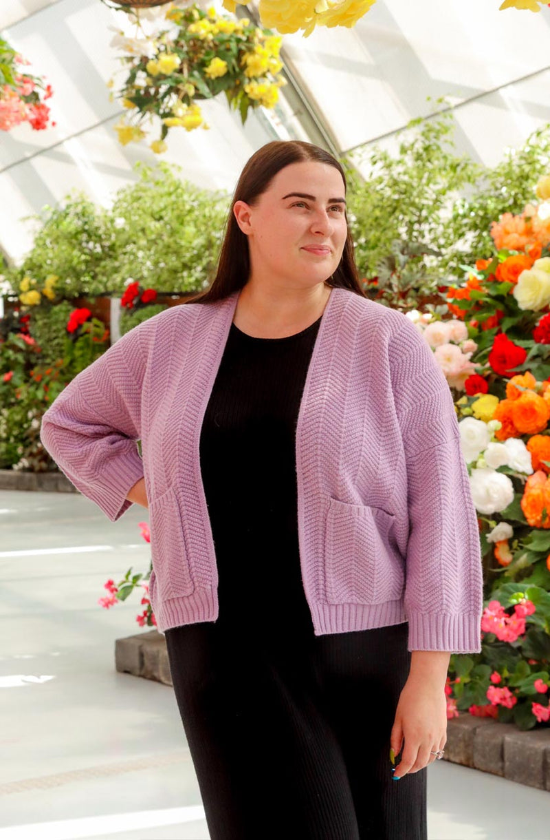 Ava knit cardigan - Lilac