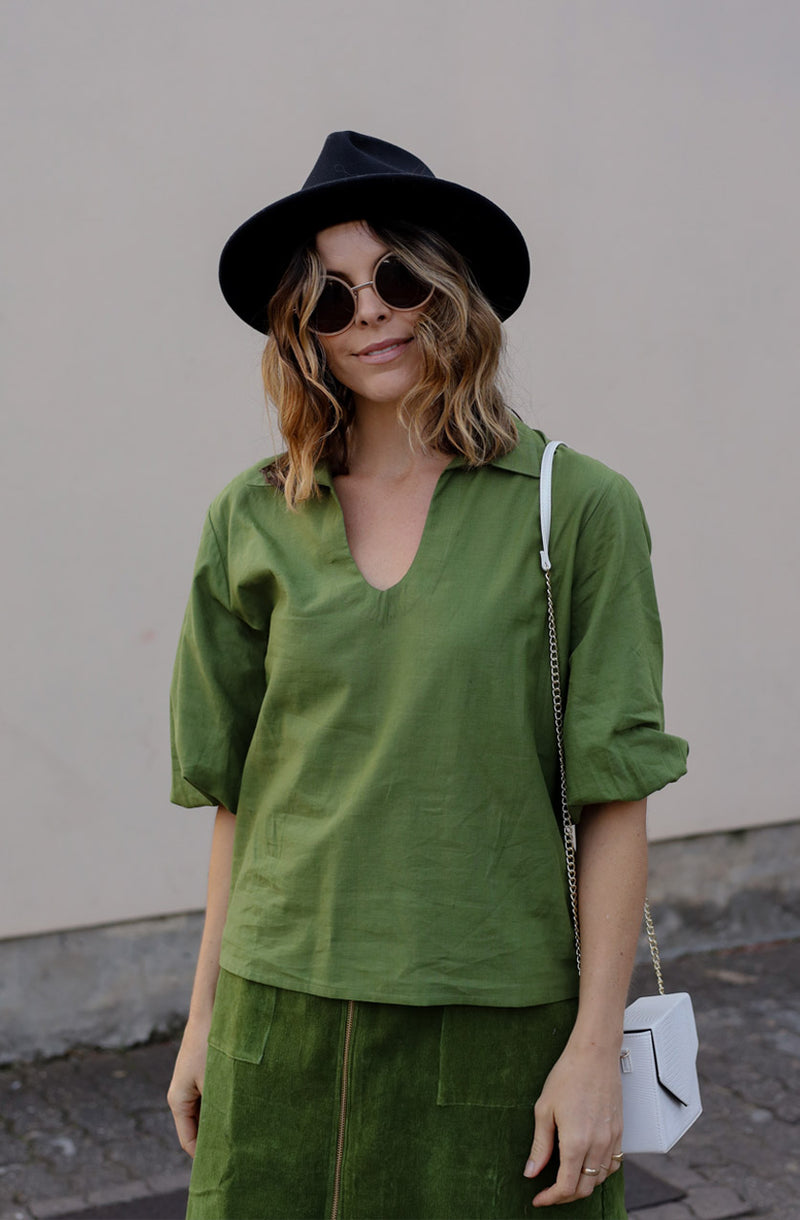 Keeva Top -  Moss Green