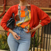 Mila Knit Cardigan Orange in Merino Wool