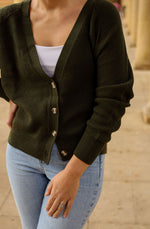 Mila knit cardigan - Moss Green